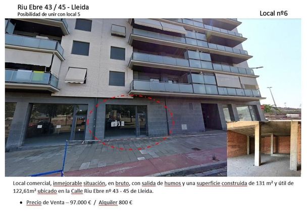 Foto 1 de Local en venda a calle Del Riu Ebre de 131 m²