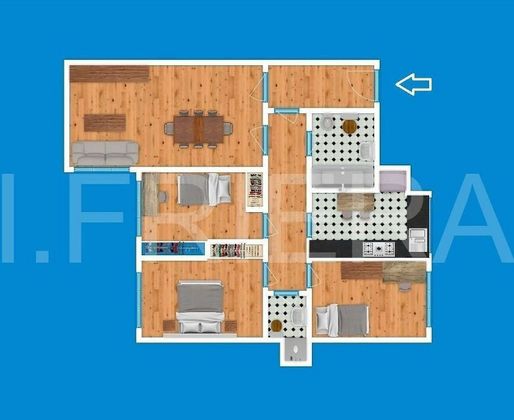 Foto 2 de Piso en alquiler en Campo San Francisco - Plaza de América de 3 habitaciones con muebles y calefacción