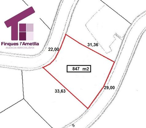 Foto 1 de Venta de terreno en Ametlla del Vallès, l´ de 847 m²