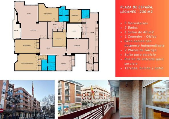 Foto 1 de Venta de piso en Centro de Leganés de 5 habitaciones con terraza y garaje