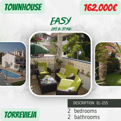 Foto 1 de Casa adossada en venda a Nueva Torrevieja - Aguas Nuevas de 2 habitacions amb terrassa i piscina