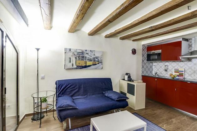 Foto 2 de Alquiler de estudio en El Raval con muebles y aire acondicionado
