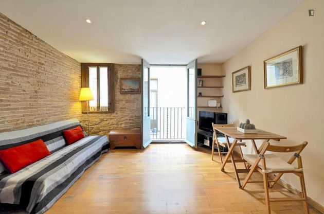 Foto 1 de Alquiler de piso en Sant Pere, Santa Caterina i la Ribera de 1 habitación con muebles y aire acondicionado