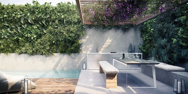 Foto 2 de Casa nova en venda a El Parc i la Llacuna del Poblenou de 4 habitacions amb piscina i jardí