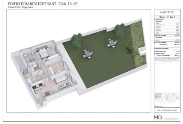 Foto 1 de Venta de piso nuevo en calle Sant Joan de 3 habitaciones con piscina y jardín