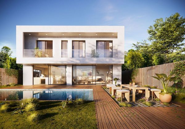 Foto 1 de Casa nova en venda a calle De Begues de 4 habitacions amb piscina i jardí