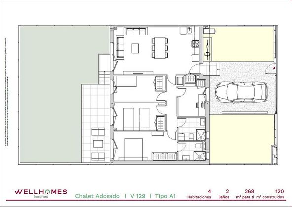 Foto 2 de Casa nueva en alquiler en calle Madroño de 4 habitaciones con jardín y aire acondicionado